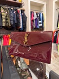Saint Laurent Patent Leather Uptown Pouch - Red