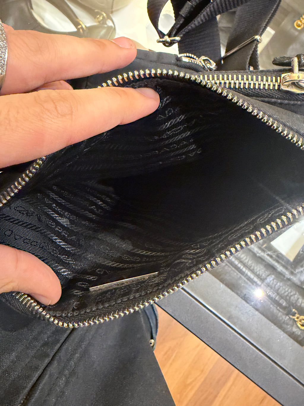 Prada Re-Nylon and Saffiano Mini Shoulder Bag - Black