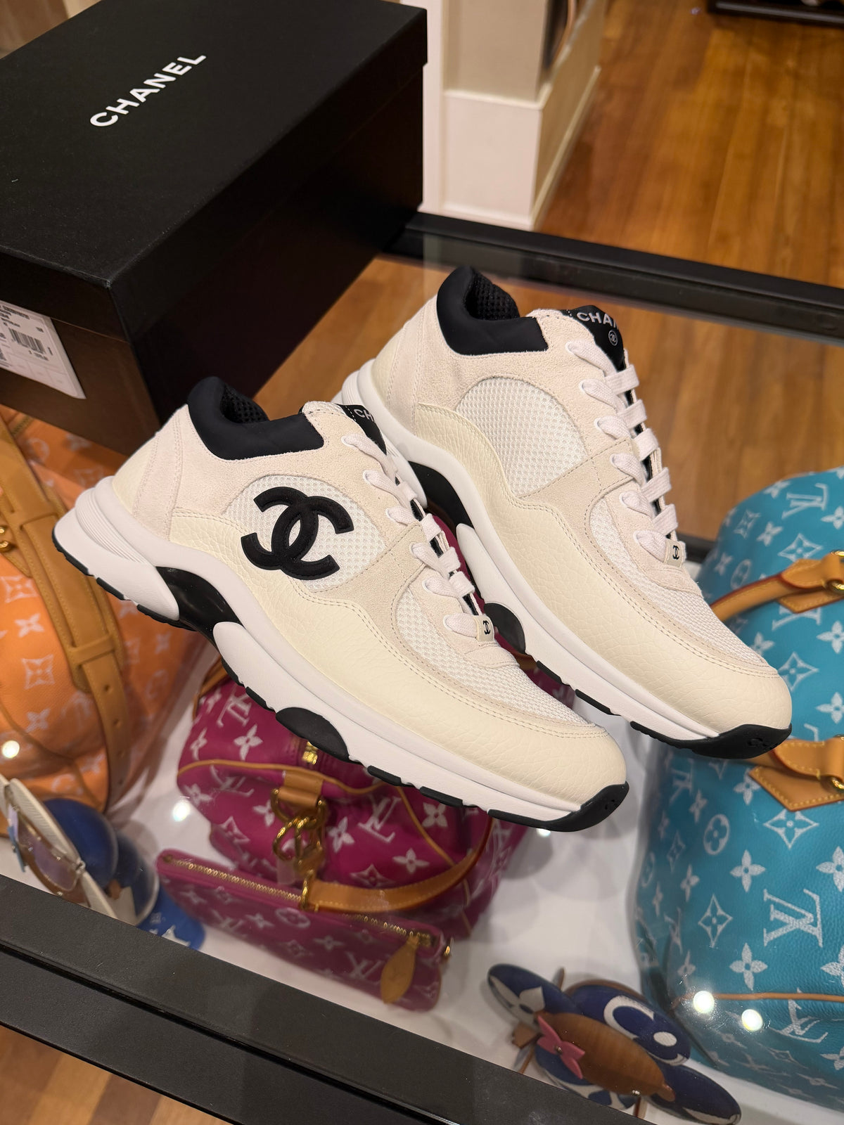Chanel Trainer Sneakers - White / Black