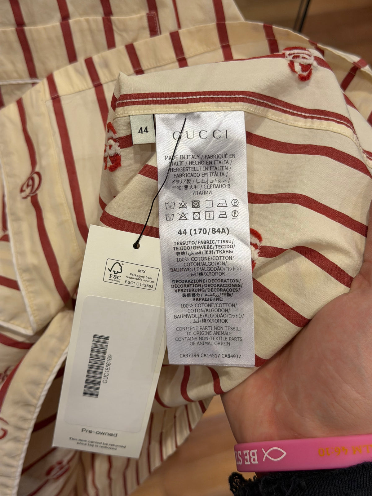 Gucci Double G Striped Bowling Shirt