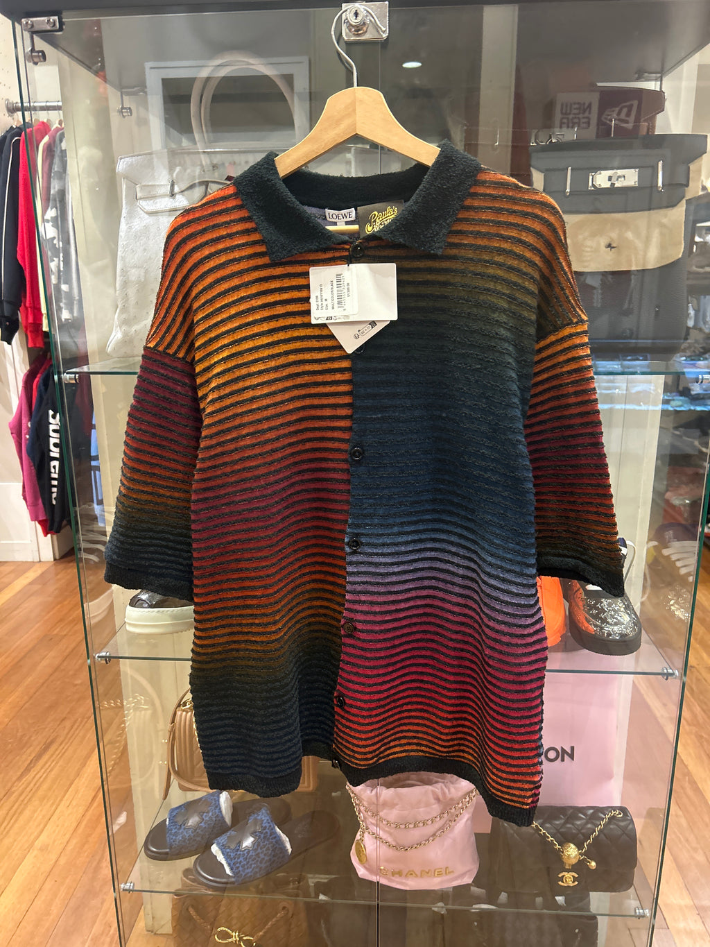 Loewe Ibiza Multi-Stripe Knit Collared Shirt