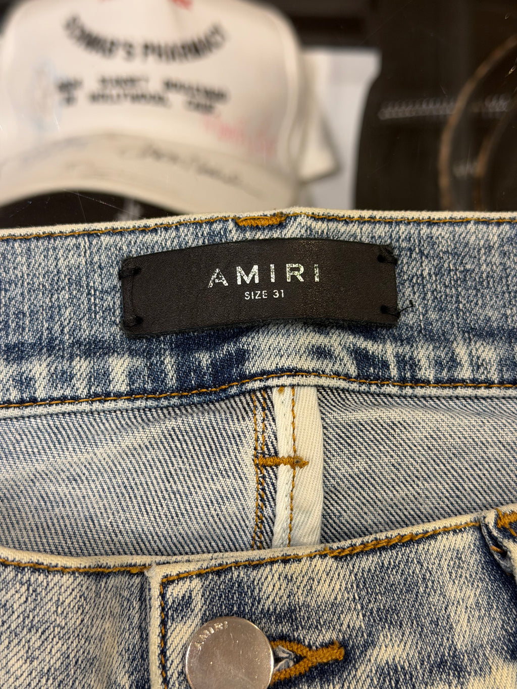 Amiri MX1 Distressed Skinny Jeans - Light Wash Black