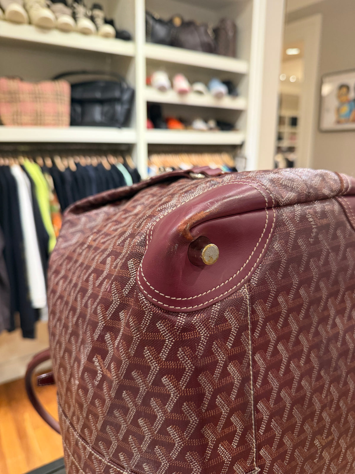 Goyard Boeing 55 Burgundy Duffle Bag