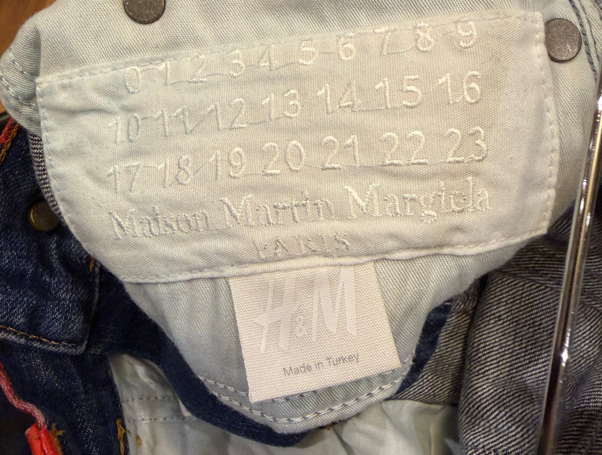H&M x Maison Margiela Red Painted Slim Jeans