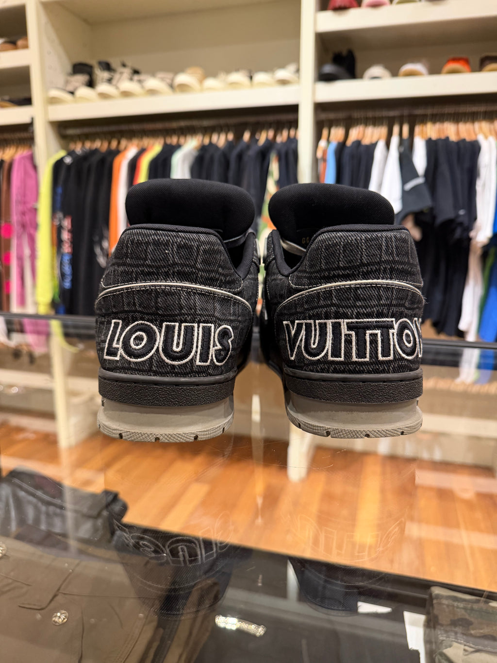 Louis Vuitton LV Trainer Croc Embossed Denim