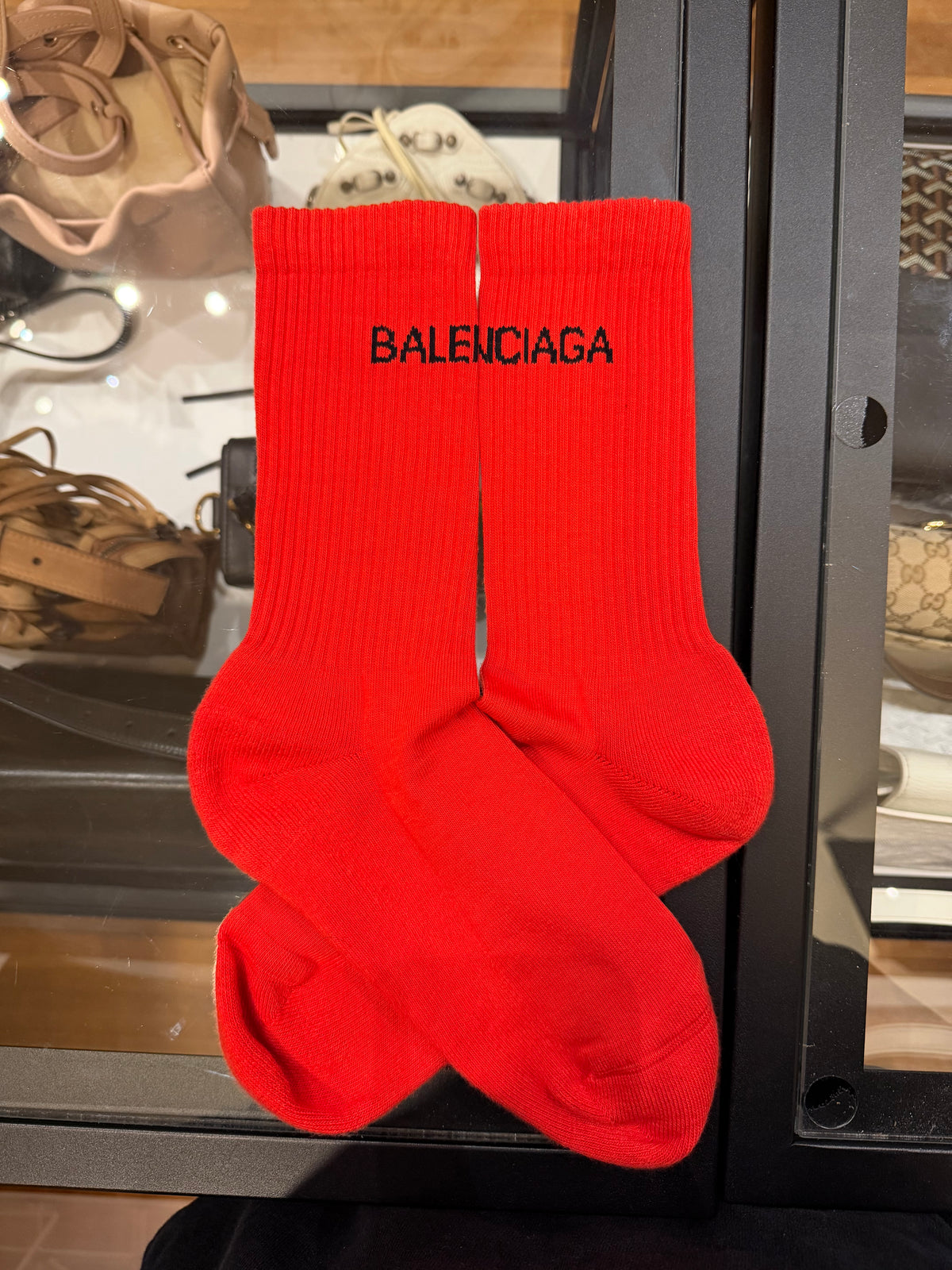 Balenciaga Logo Socks - Red