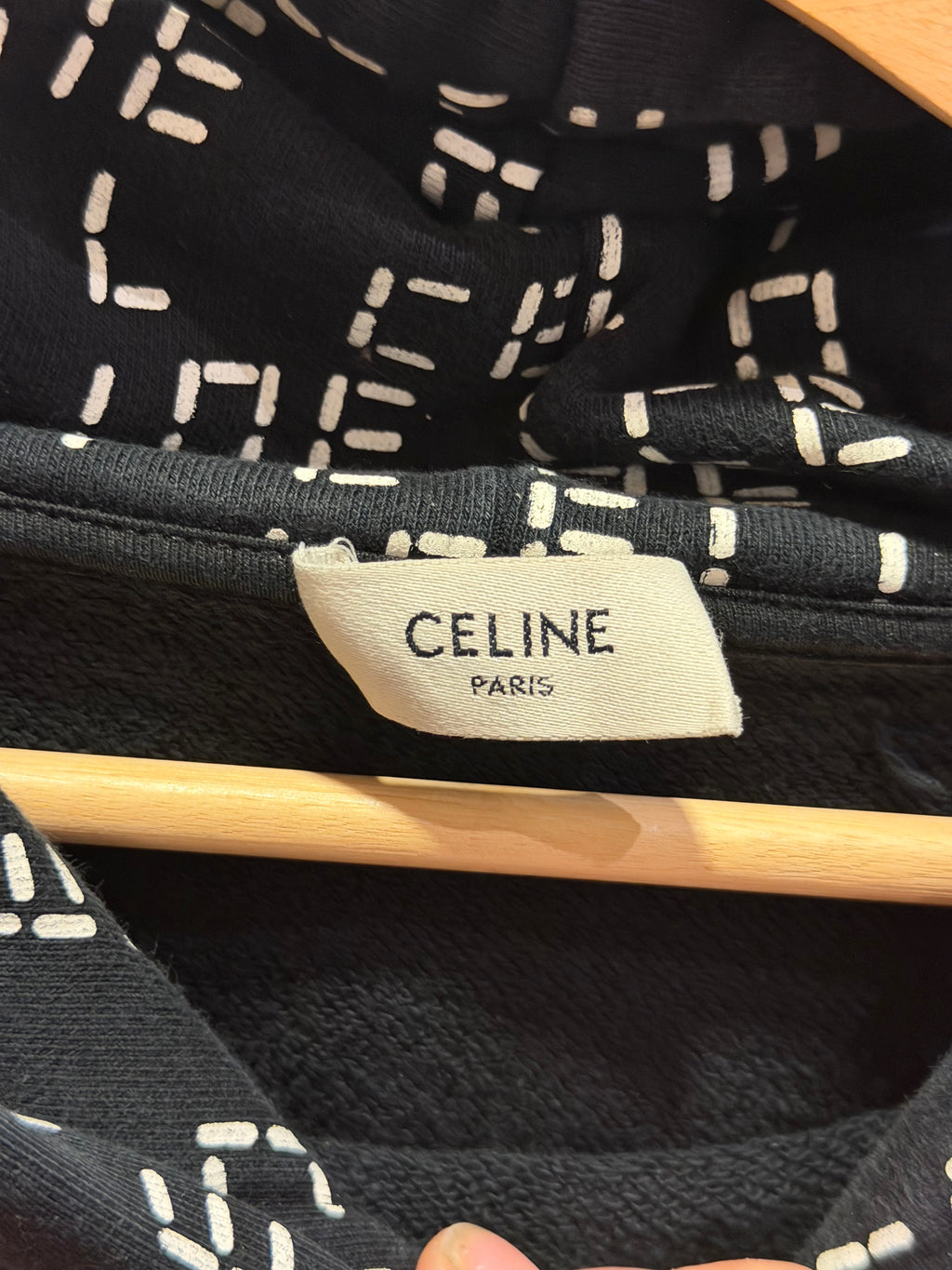 Celine All Over Digital Logo Print Hoodie