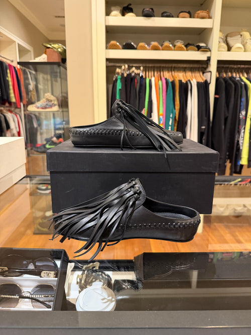 Ann Demeulemeester Fringe Soft Loafers - Black