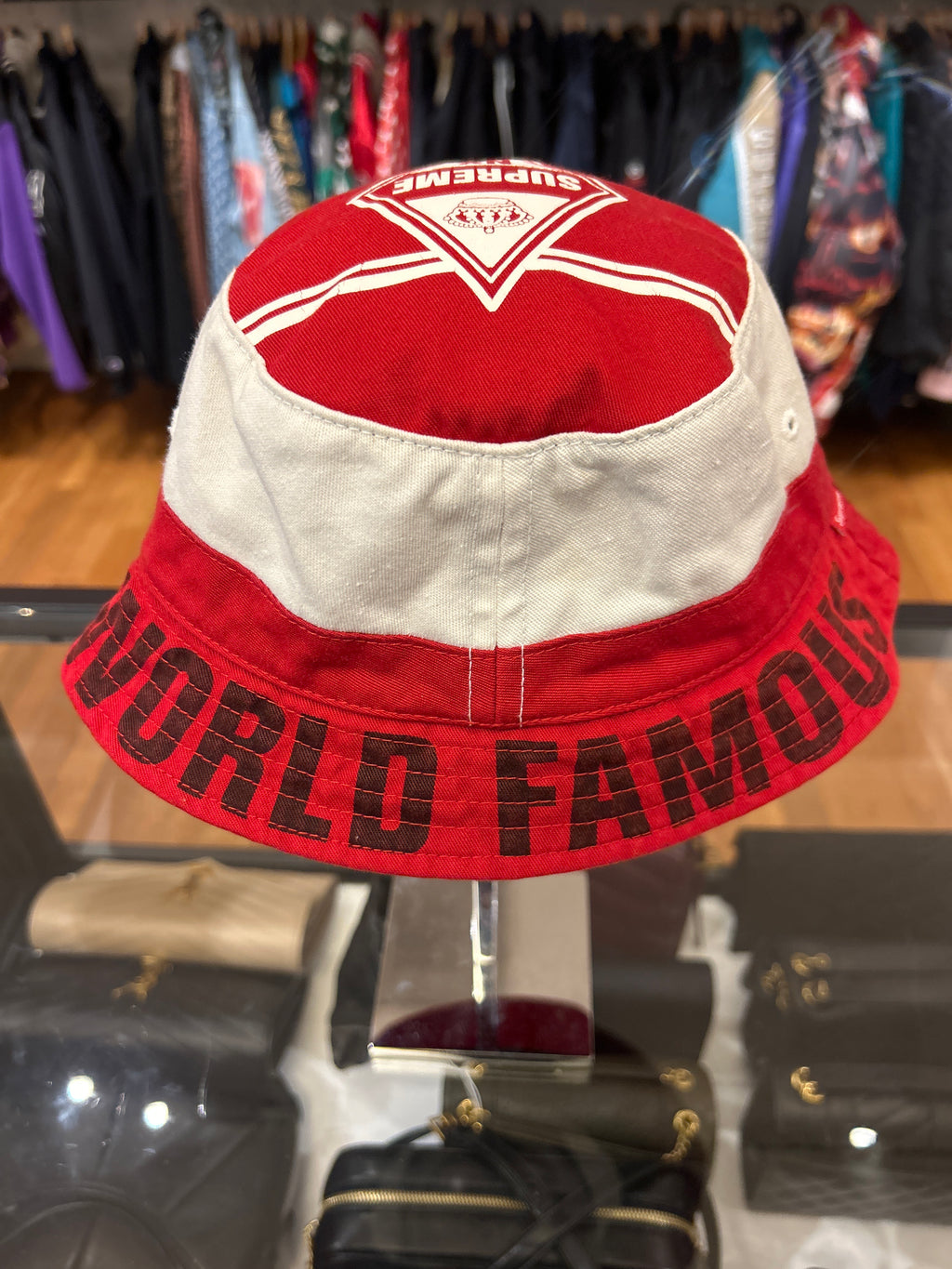 Supreme 'World Famous' Bucket Hat - Red