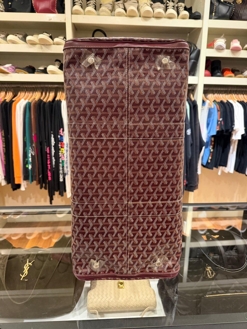 Goyard Croisiere 45 Crossbody Burgundy Duffle Bag