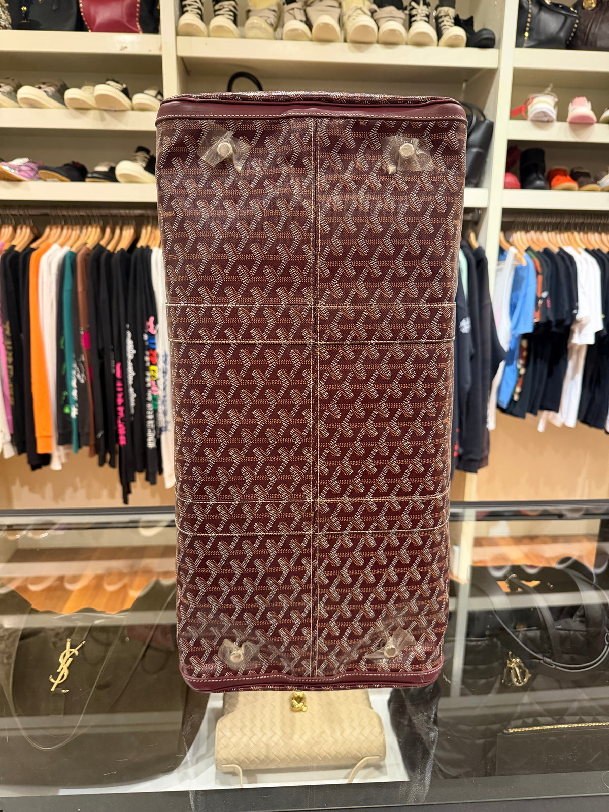 Goyard Croisiere 45 Crossbody Burgundy Duffle Bag