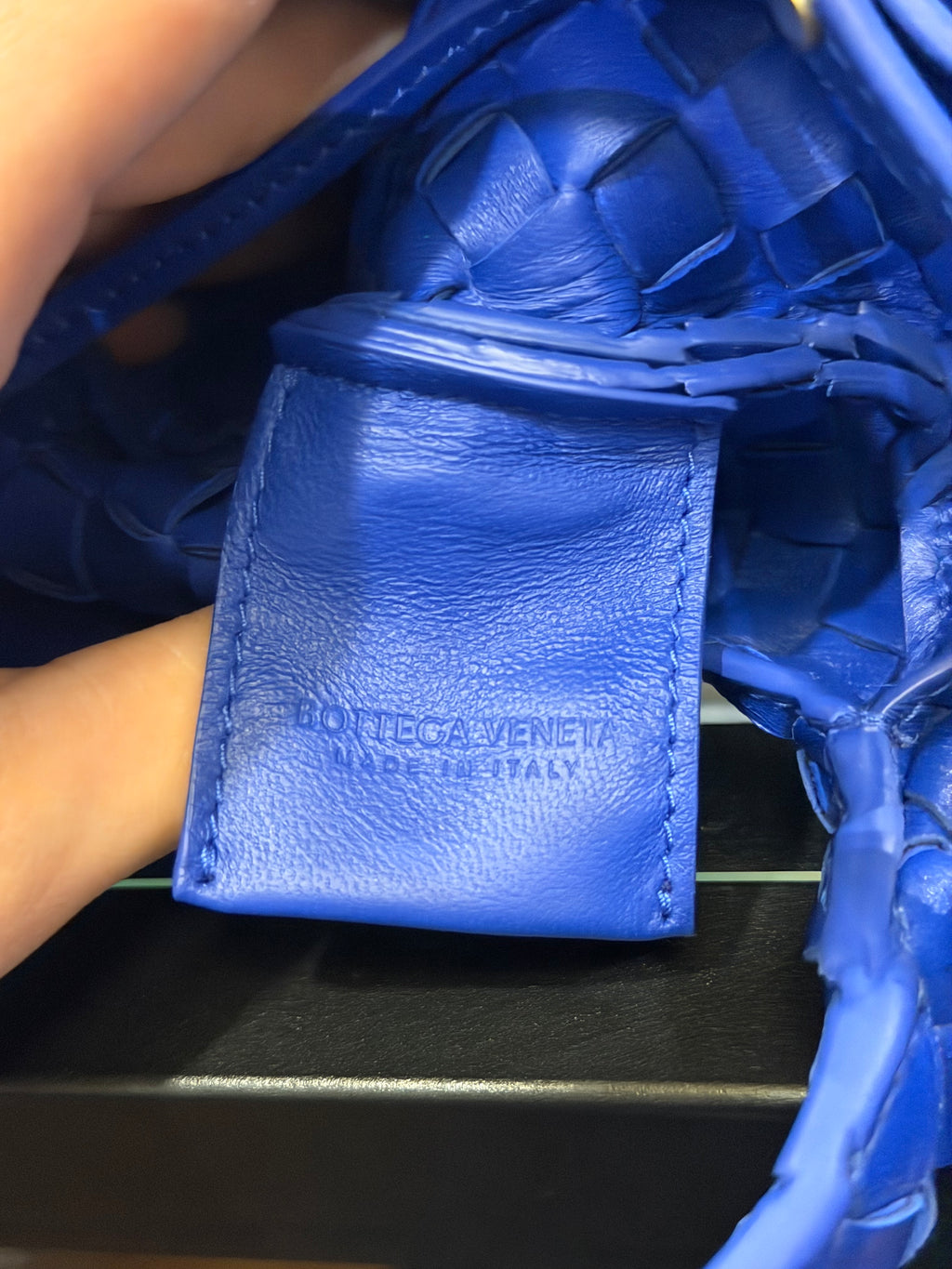 Bottega Veneta Intrecciato Woven Leather Shoulder Bag - Royal Blue