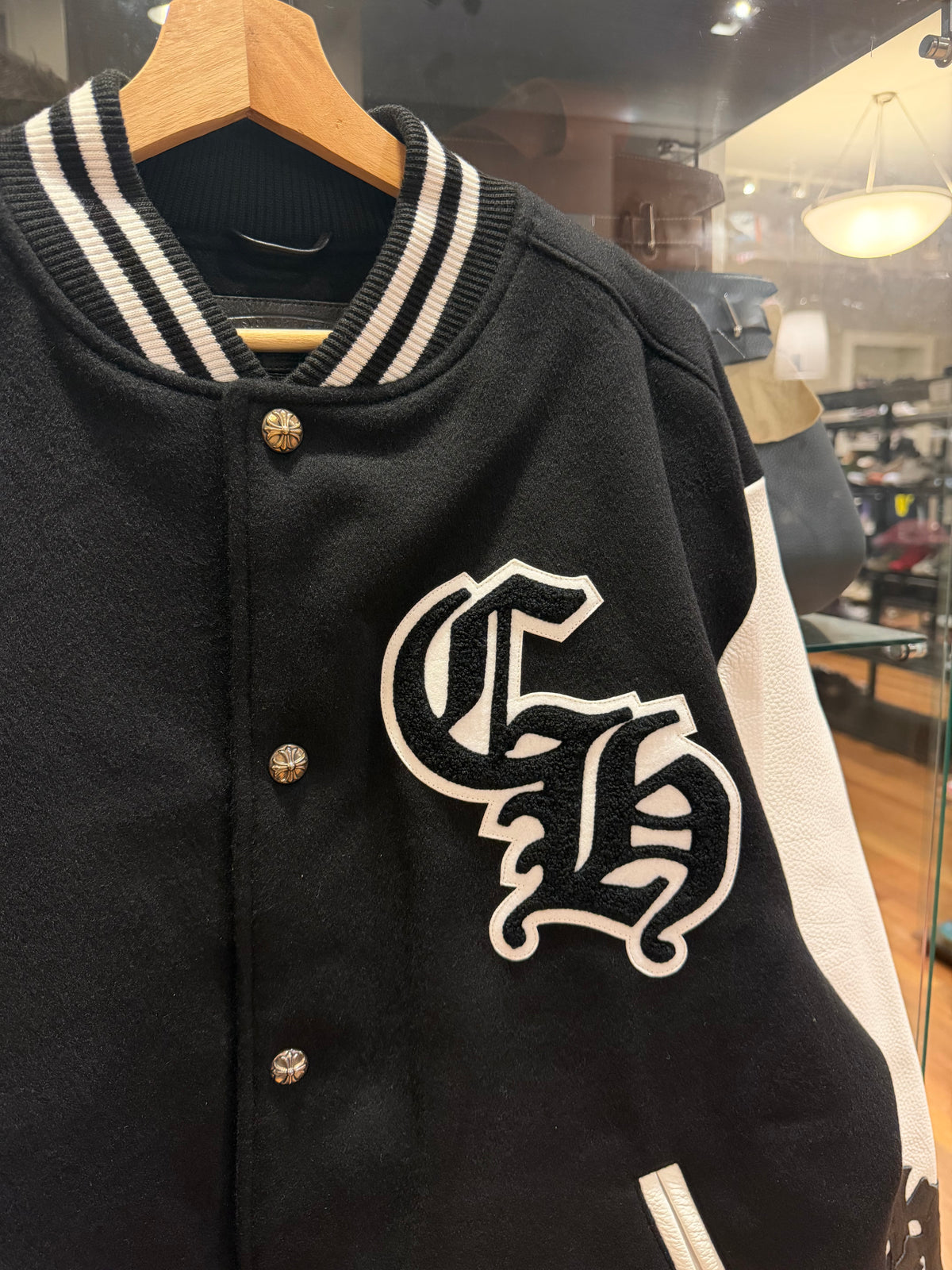 Chrome Hearts Cashmere & Leather ‘Chicken’ Varsity Jacket