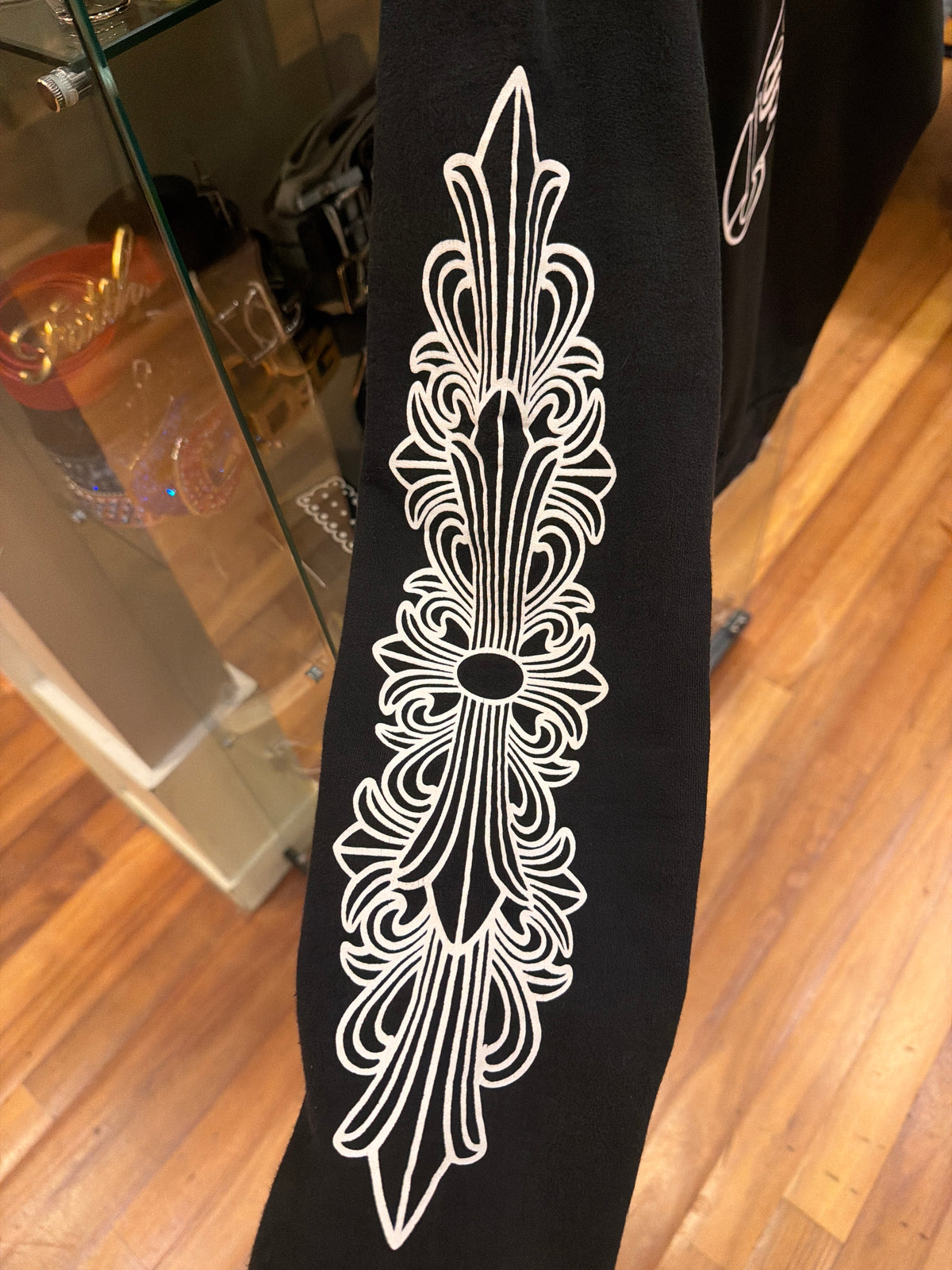 Chrome Hearts Horseshoe Floral Sleeve Hoodie