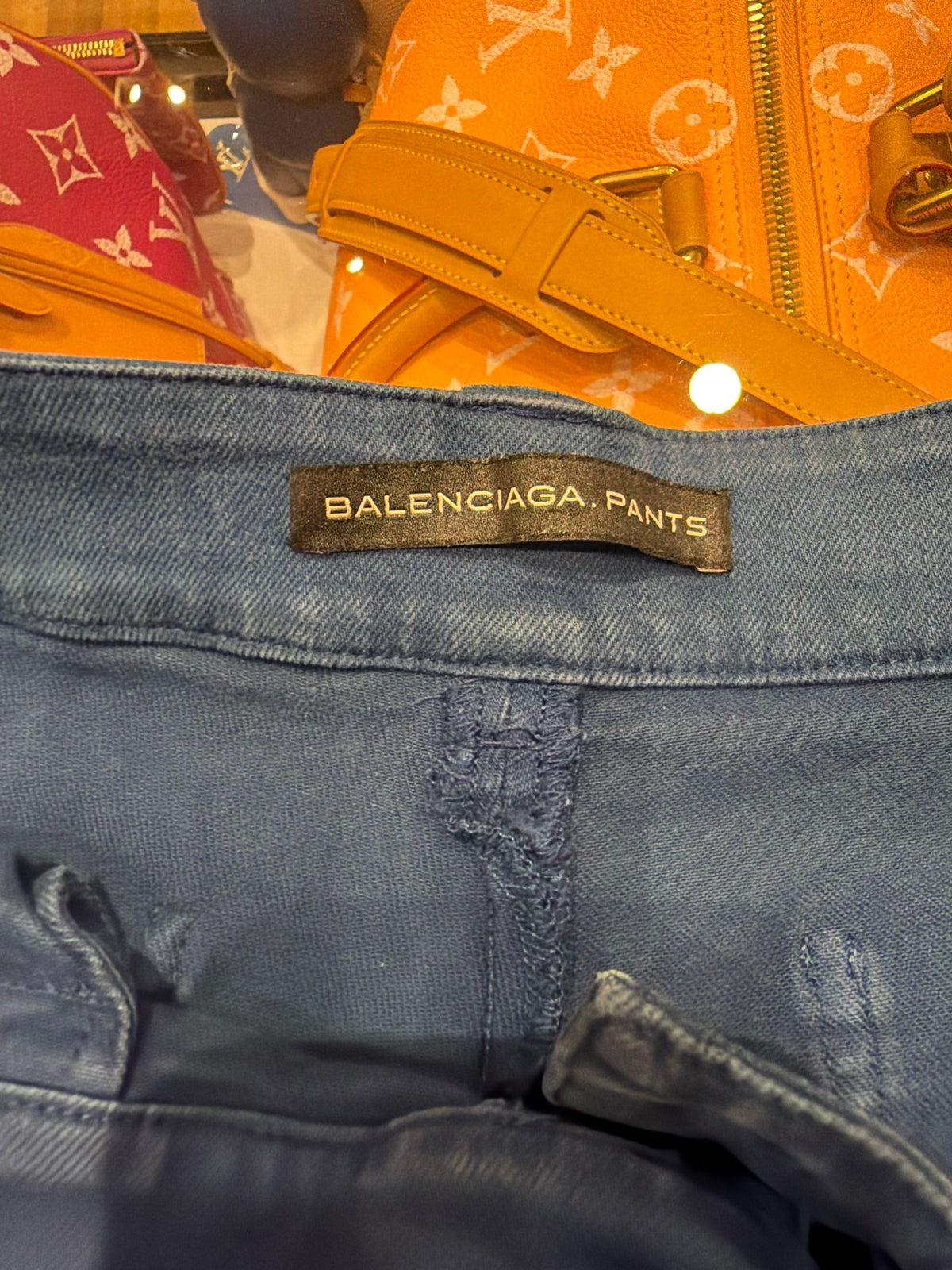 Balenciaga Slim Fit Ankle Zip Pants-Teal
