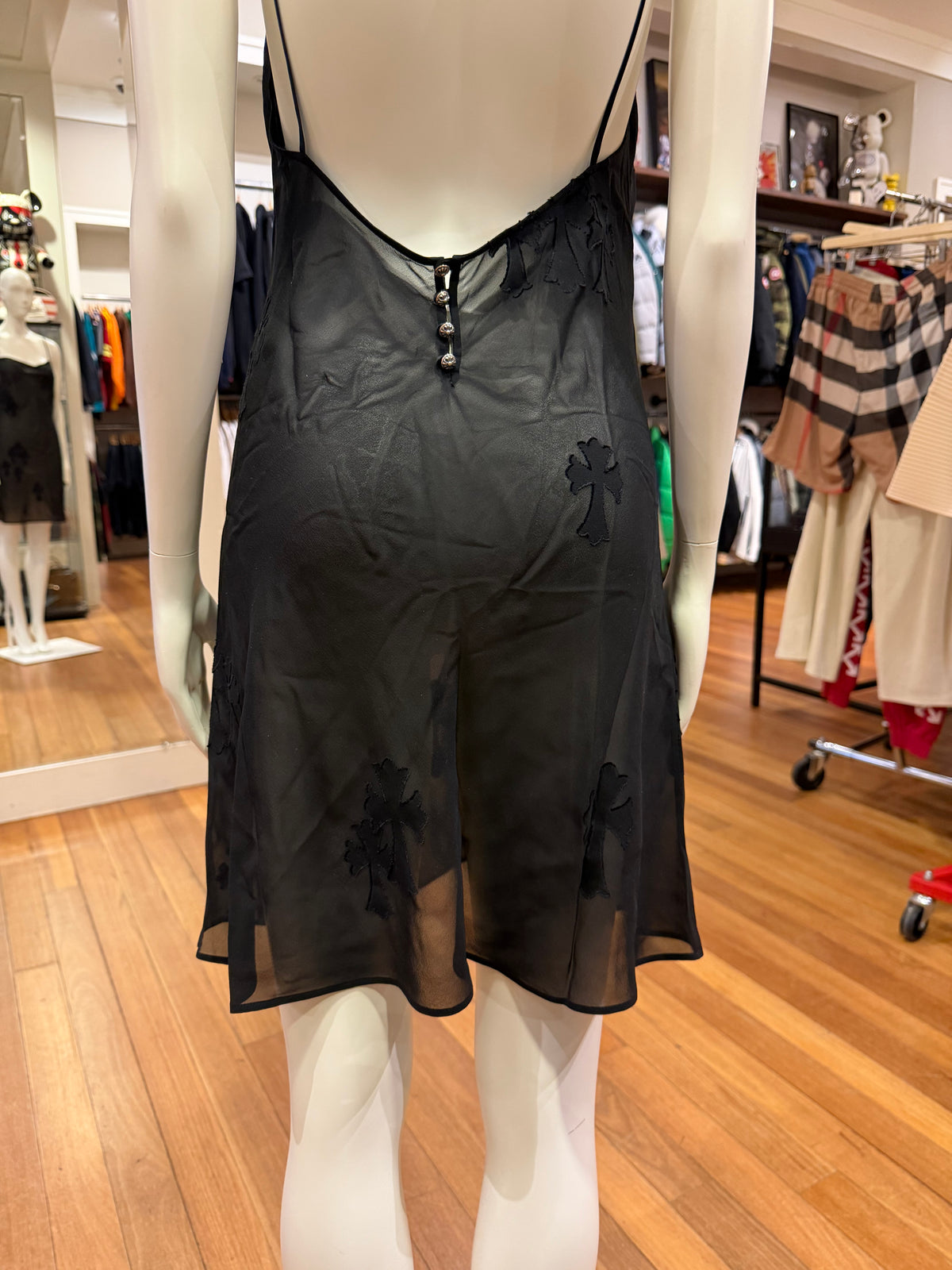 Chrome Hearts Silk Cutout Cross Dress - black