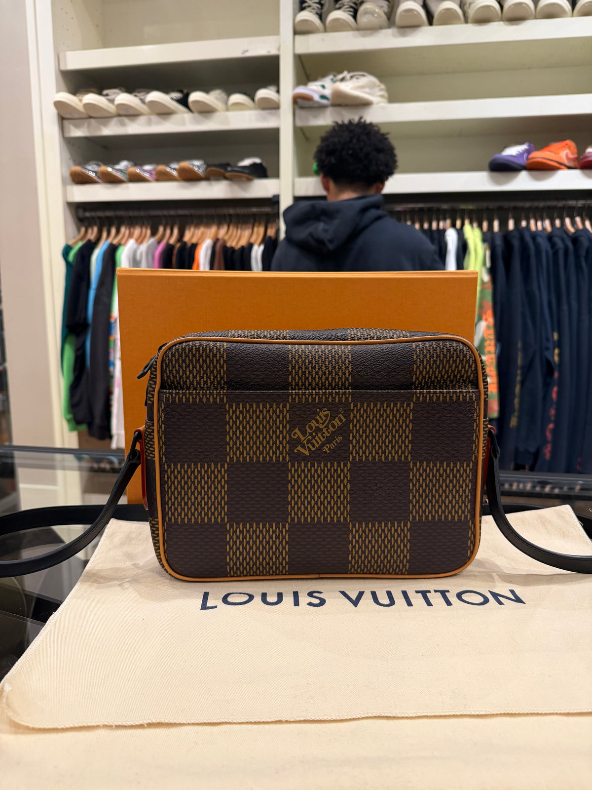 Louis Vuitton x NIGO Giant Damier Ebene Monogram Nil Messenger Bag