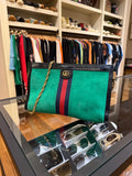 Gucci Medium Suede Web Ophidia Chain Crossbody