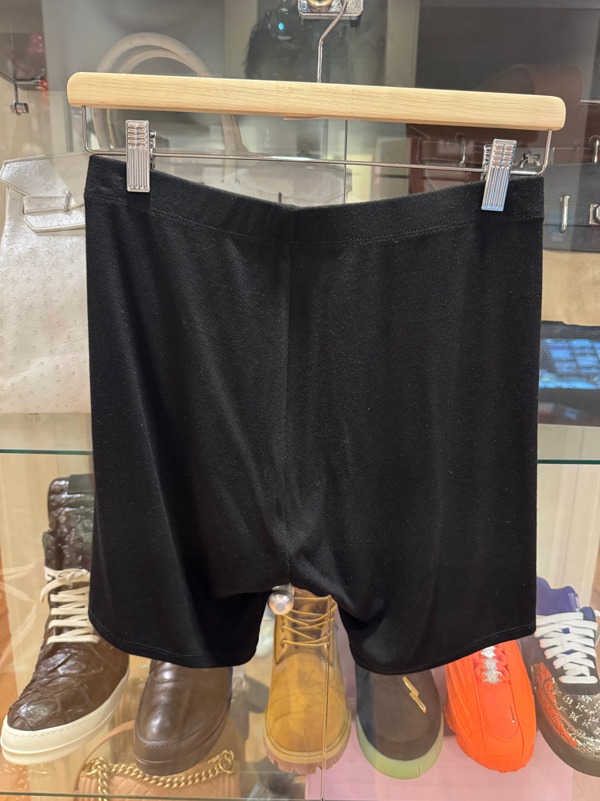 Chrome Hearts Logo Embroidered Ribbed Biker Shorts (WMNS) - Black