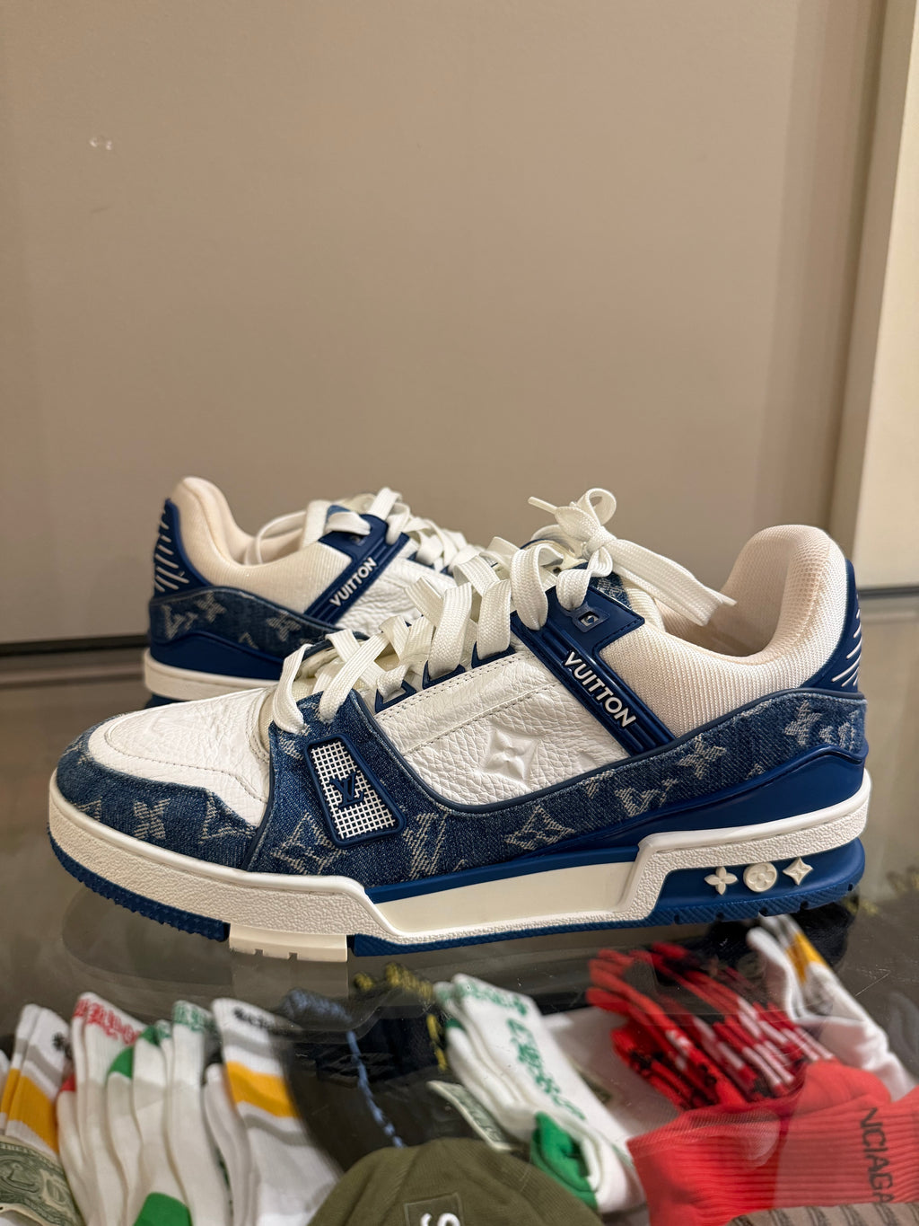 Louis Vuitton LV Trainer-Monogram Blue Denim
