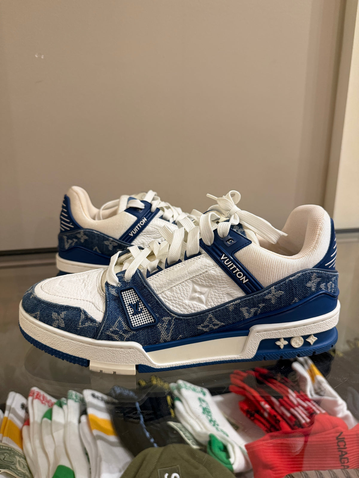 Louis Vuitton LV Trainer-Monogram Blue Denim