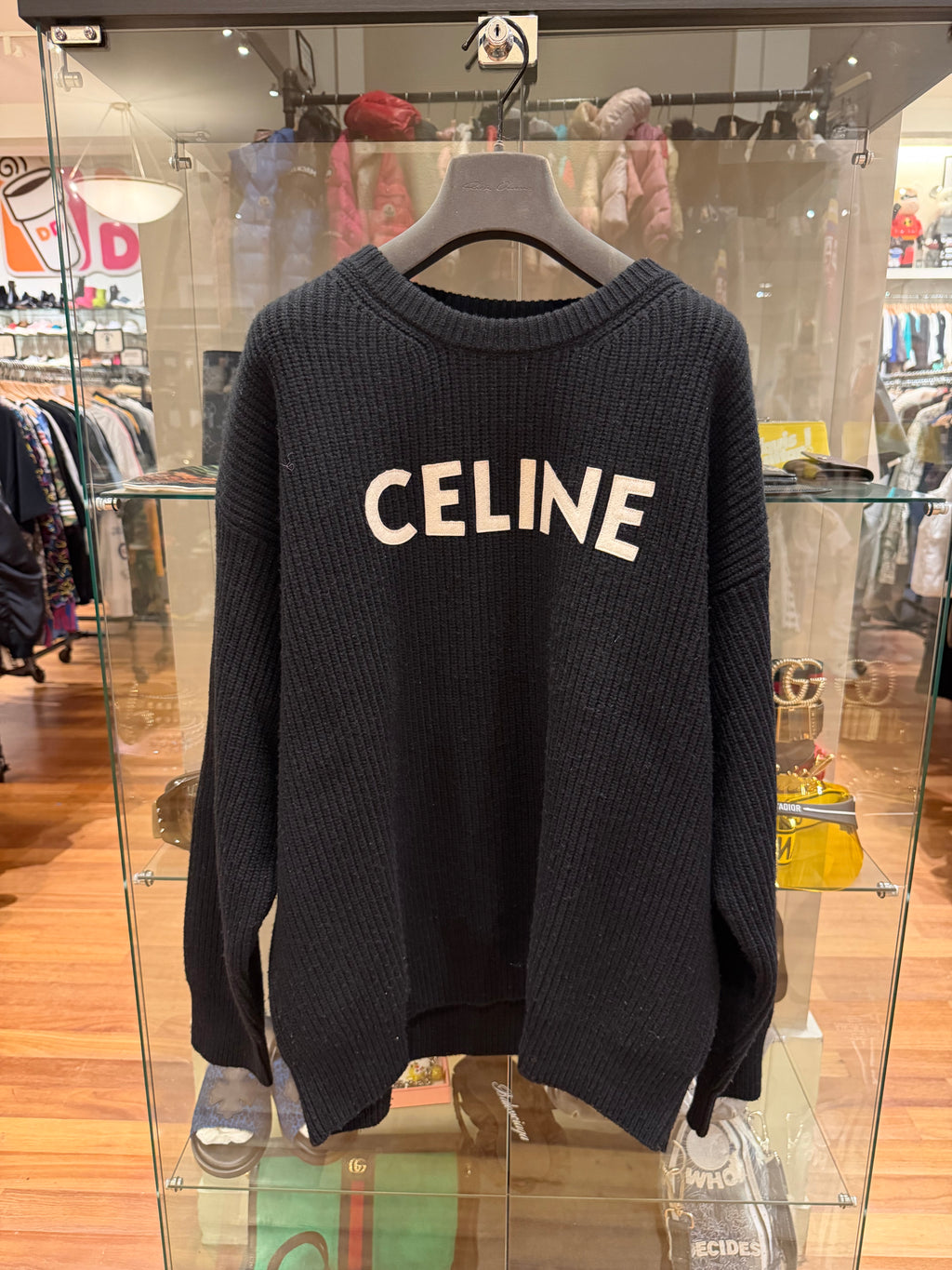 Celine Oversized Sweater In Ribbed Wool