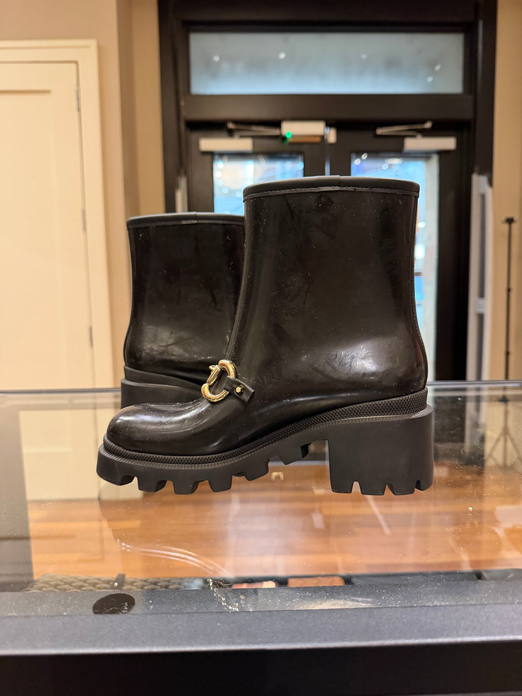 Gucci Horsebit Rubber Rain Boots - Black
