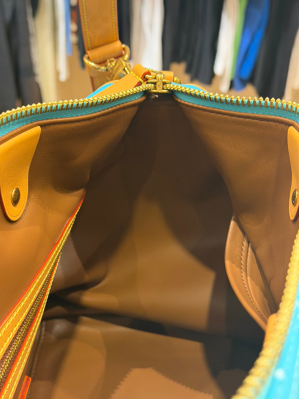 Louis Speedy P9 Bandoulière 40 Turquoise Duffle Bag