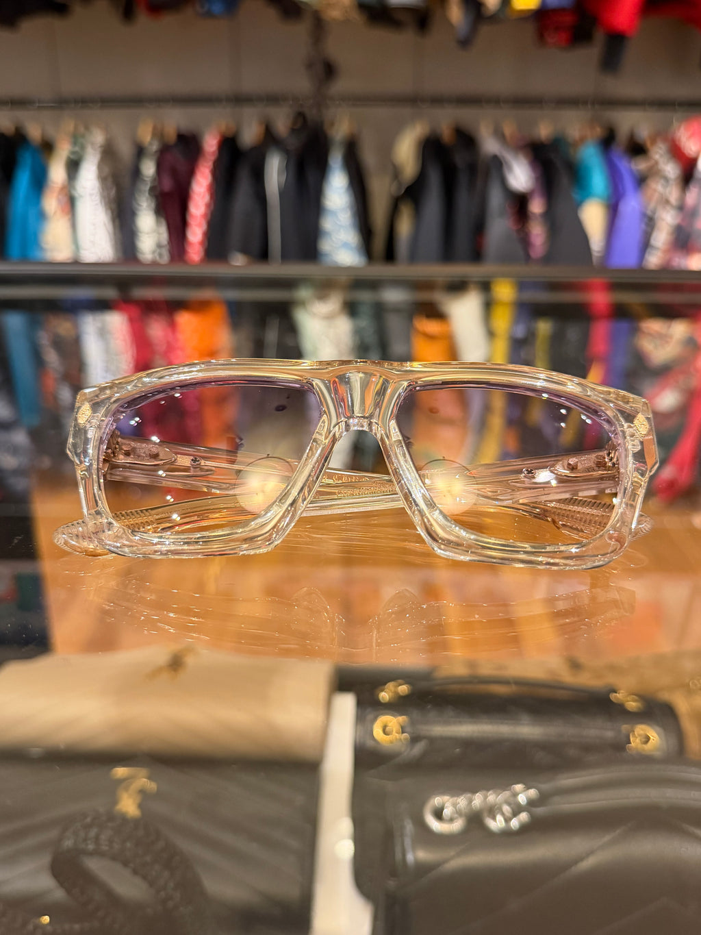 Chrome Hearts Charismadick Crystal Glasses - Clear Frames w Purple Tint