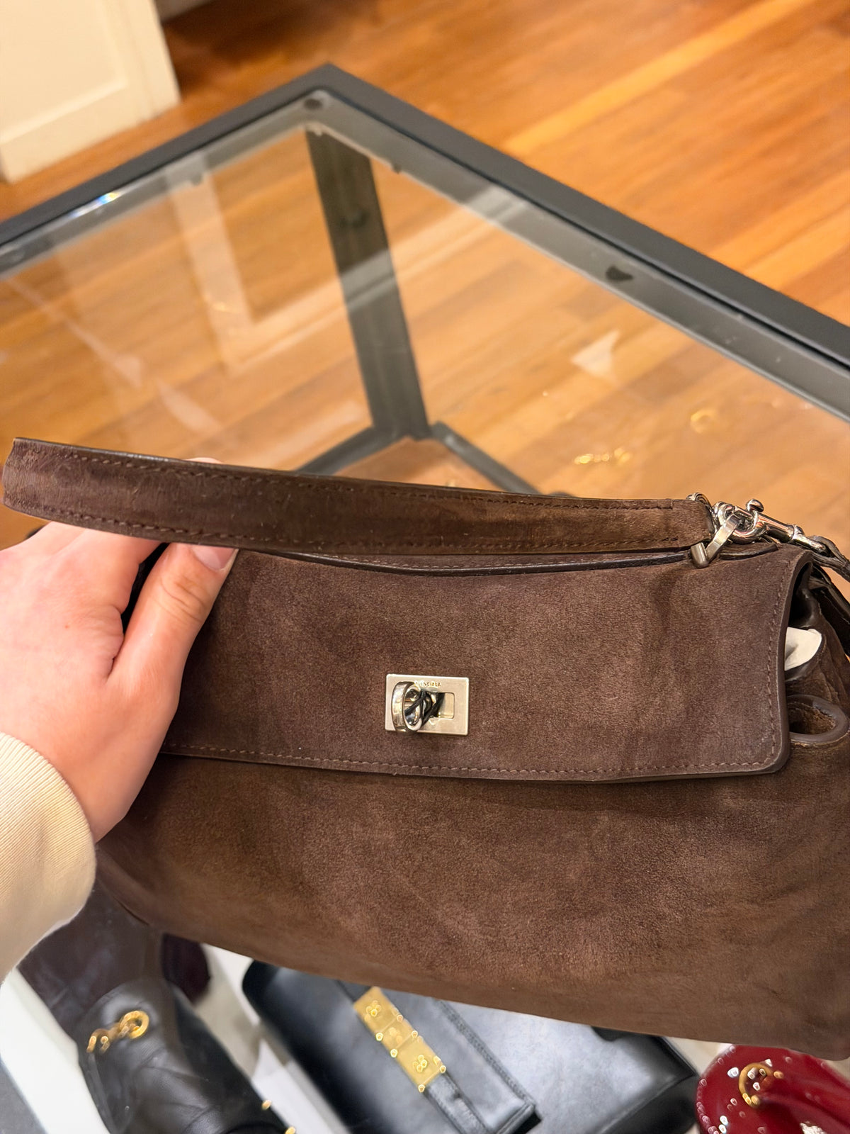 Balenciaga Small Top Handle Rodeo Bag - Light Espresso