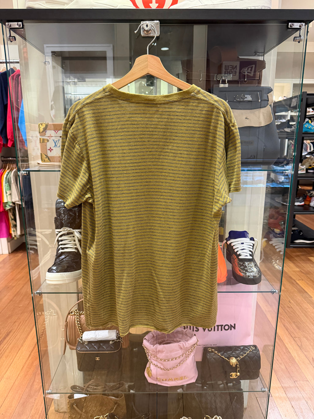 Saint Laurent Striped Star
Logo Tee - Khaki Olive