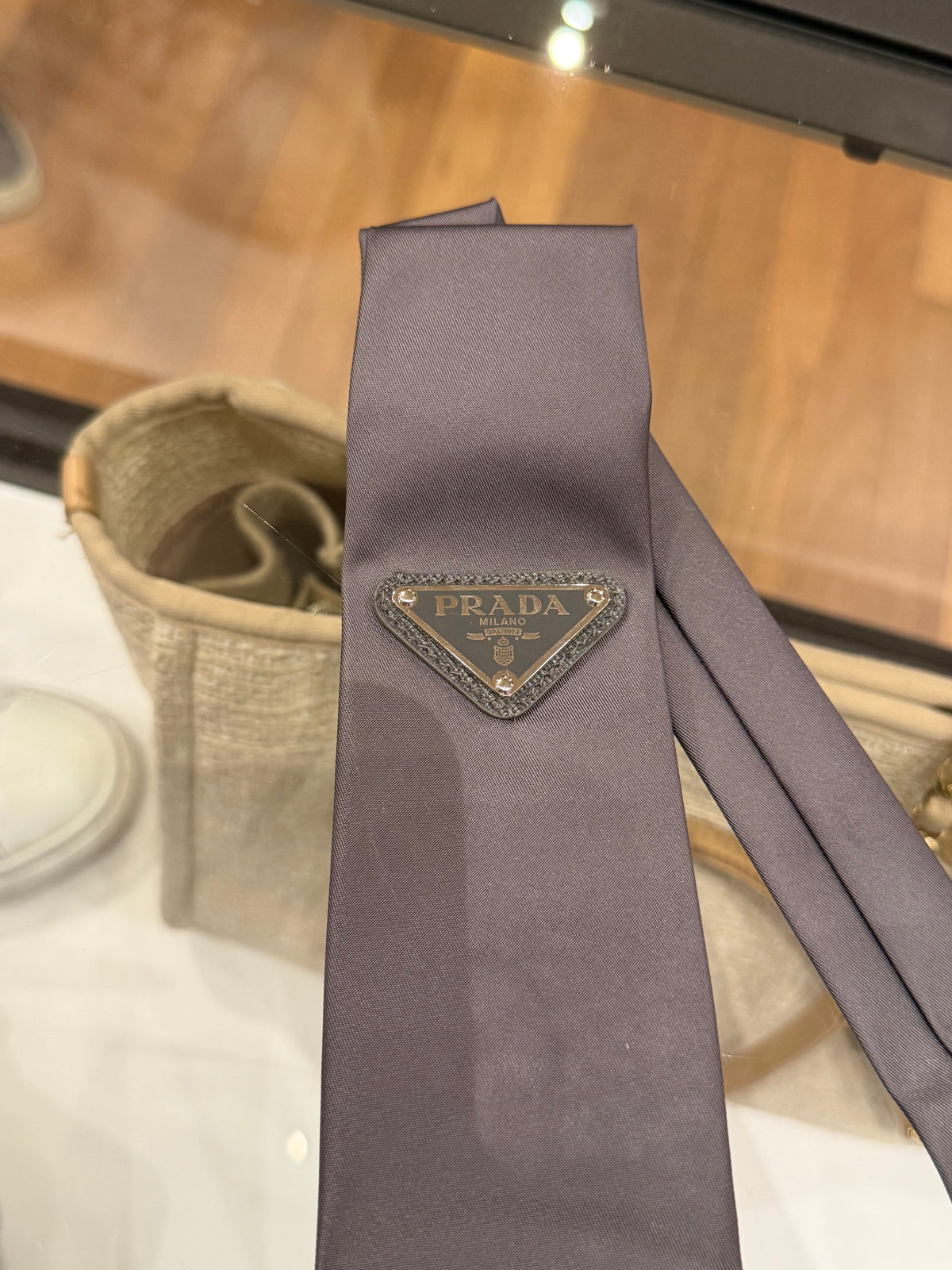 Prada Re-Nylon Tie - Grey