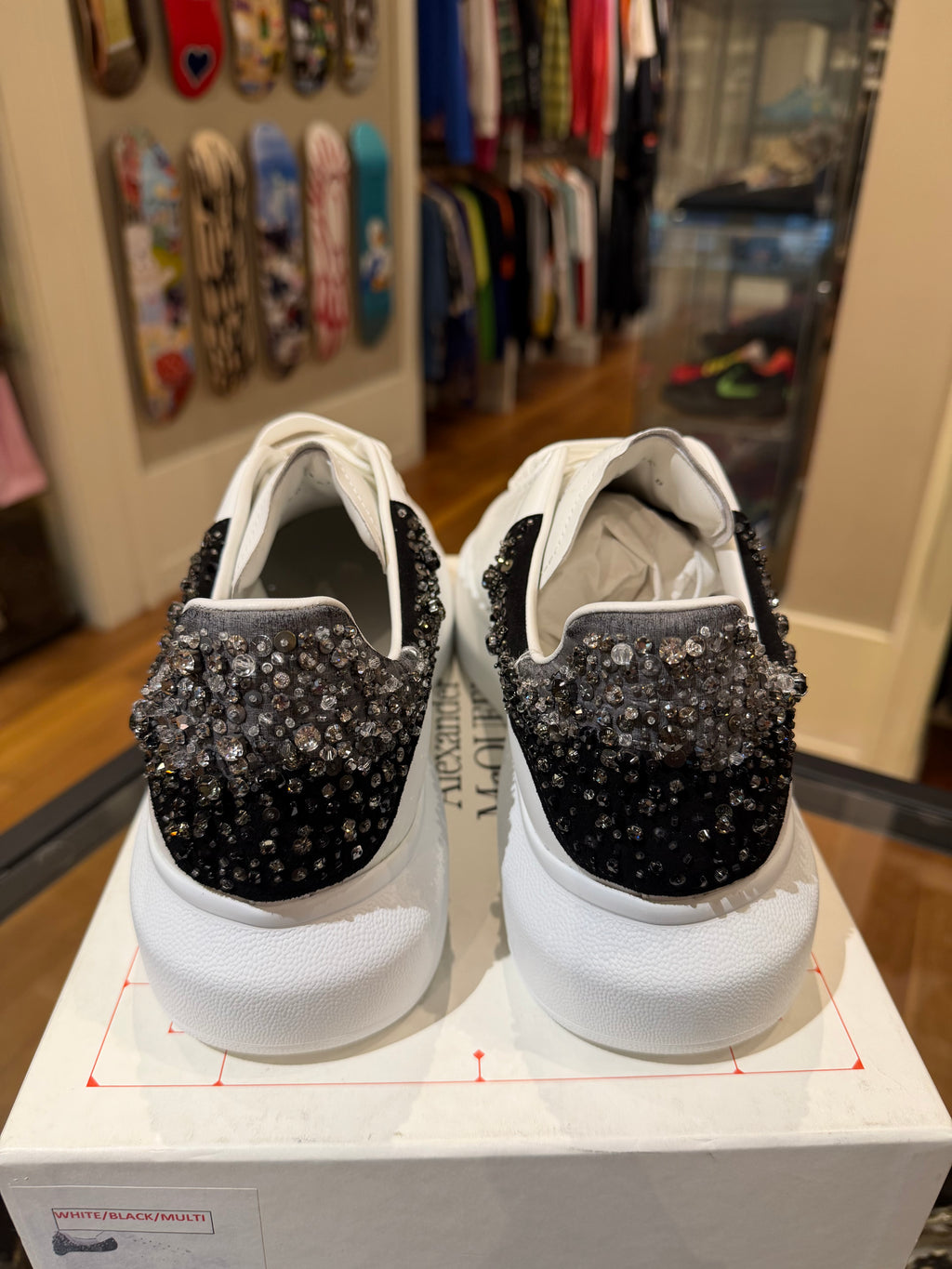 Alexander McQueen Oversized Sneakers - Black Rhinestone Tab