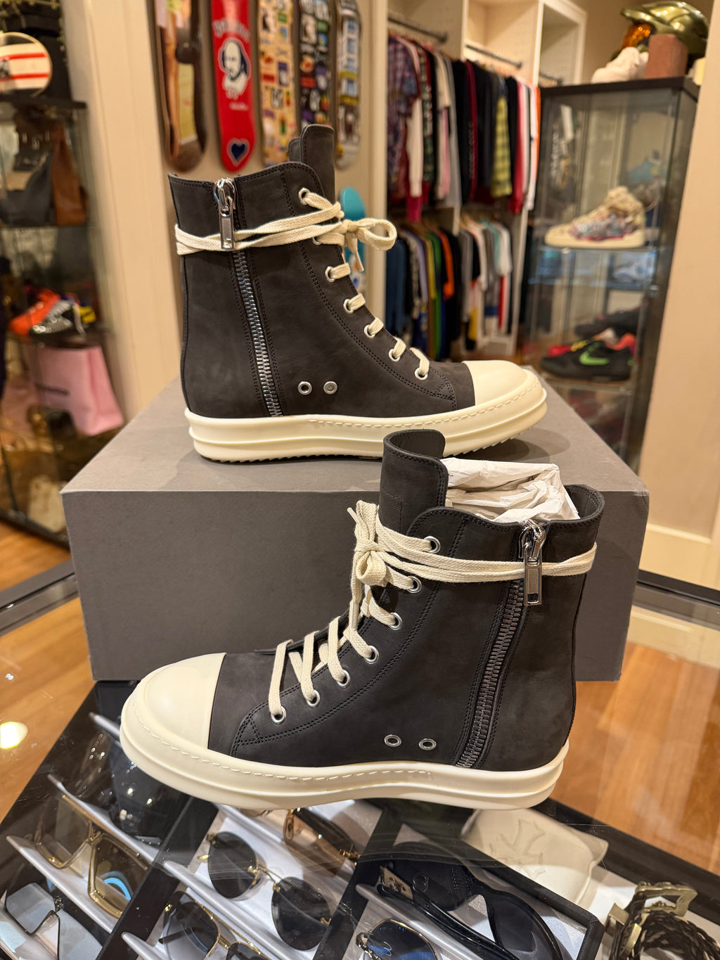 Rick Owens Ramone High School- Charcoal Suede