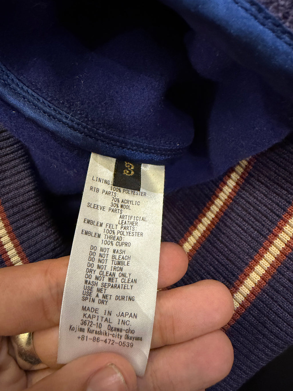 Kapital Wool I-Five Varisty
Jacket - Navy White
Pre-Owned