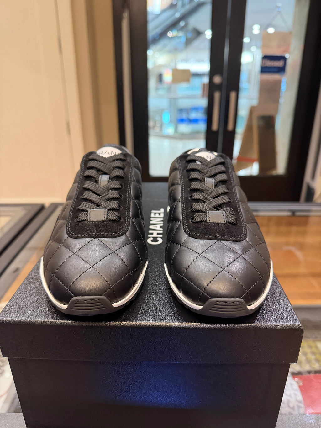 Chanel Calfskin Quilted Sneakers - Black