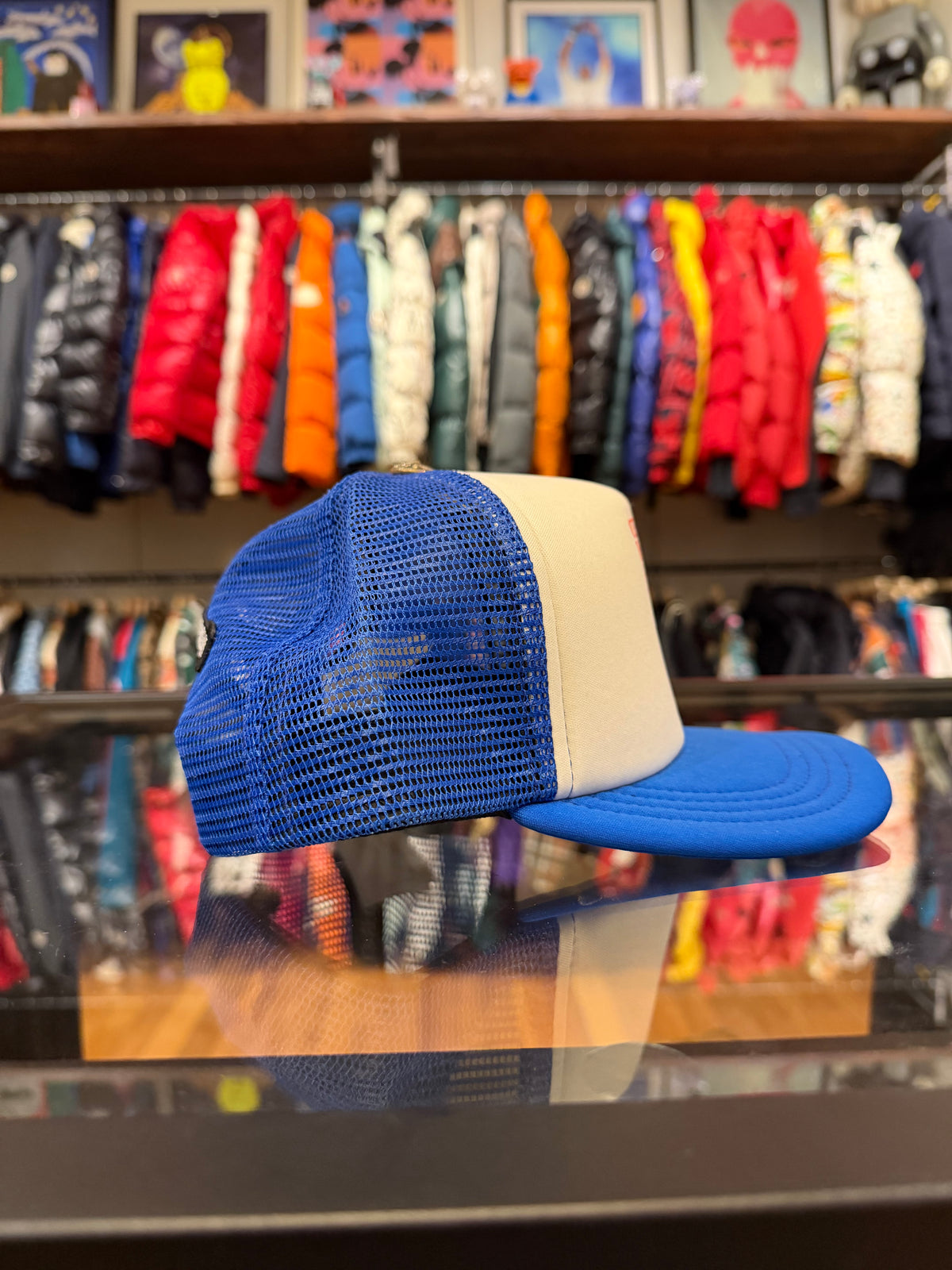 Chrome Hearts Eyechart Trucker Hat - Blue/White