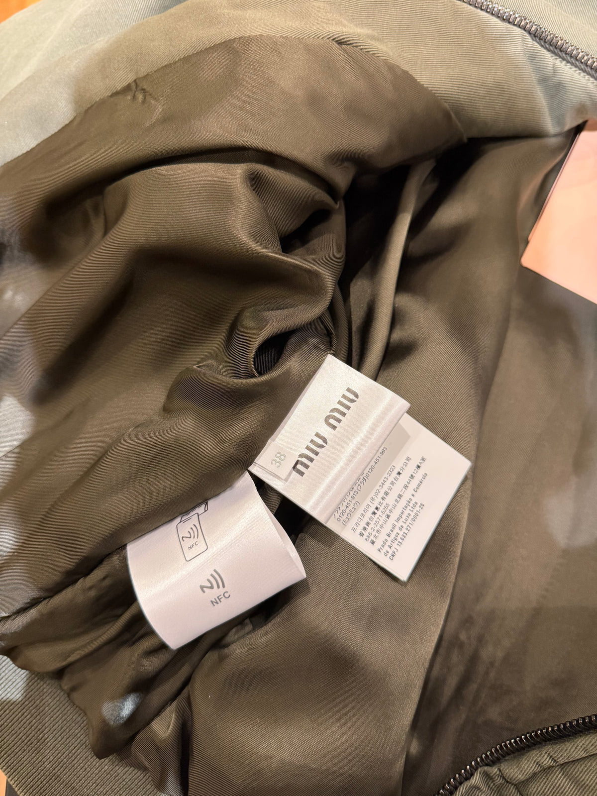 Miu Miu Padded Hooded Work Jacket - Olive Green