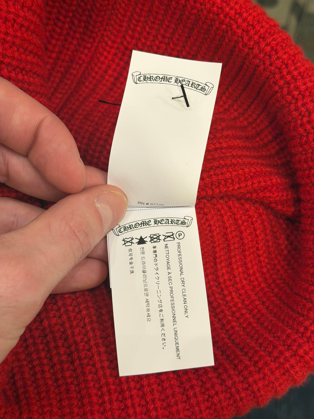 Chrome Hearts Star Patch Cashmere Beanie - Red