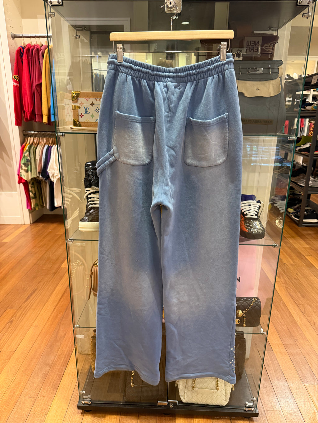 HMDD Embellished Crystal Sweatpants - Blue