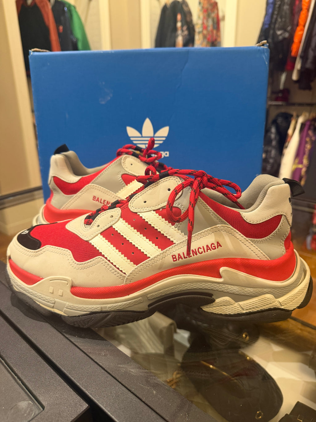 Balenciaga X Adidas Triple S - Grey & Red