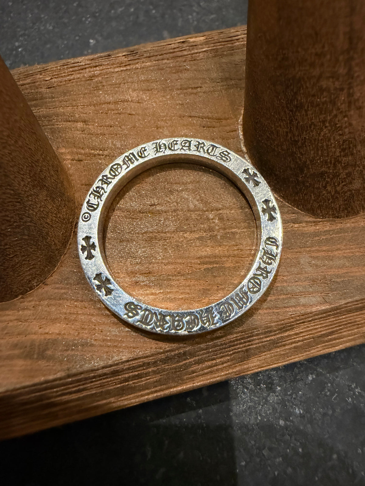 Chrome Hearts Las Vegas F You 3MM Spacer Ring Silver - Size 12