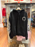 Chrome Hearts Horseshoe Floral Sleeve Hoodie - Black/White