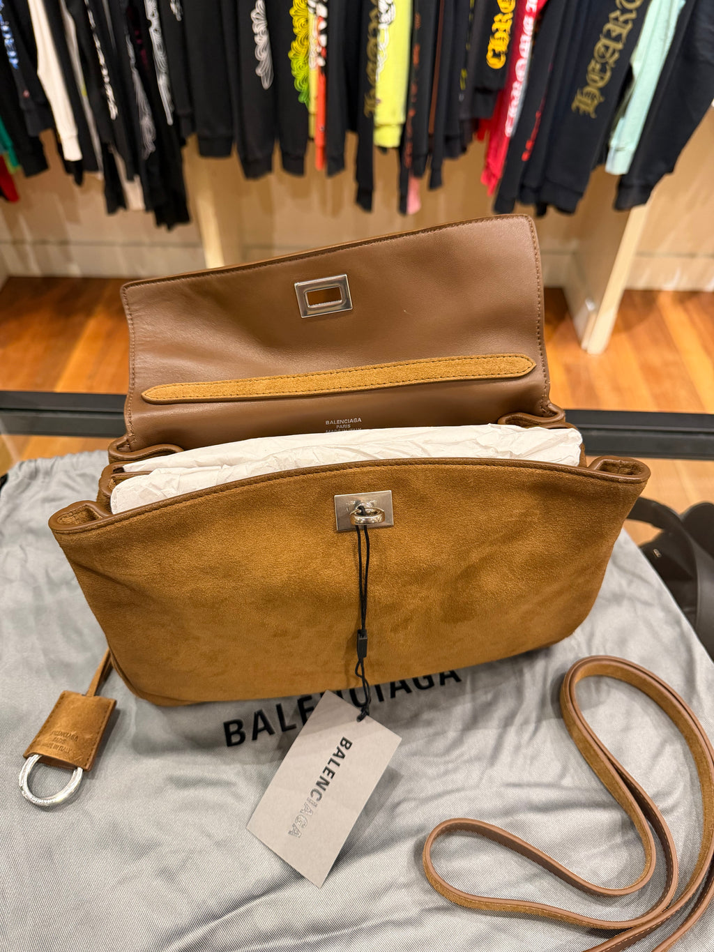 Balenciaga Rodeo Bag Small - Camel Suede