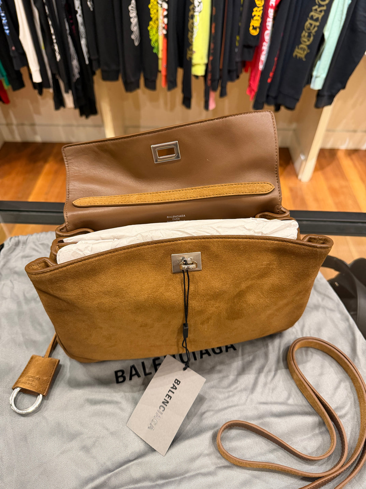 Balenciaga Rodeo Bag Small - Camel Suede