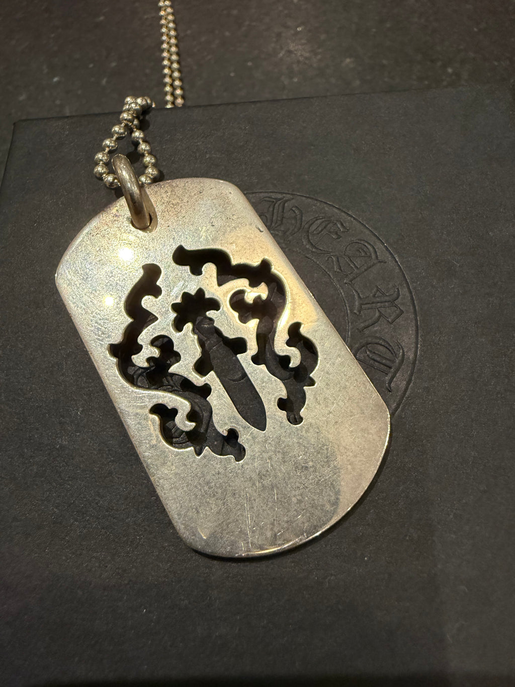 Chrome Hearts ‘Vine Dagger Cutout’ Dog Tag Necklace - Silver