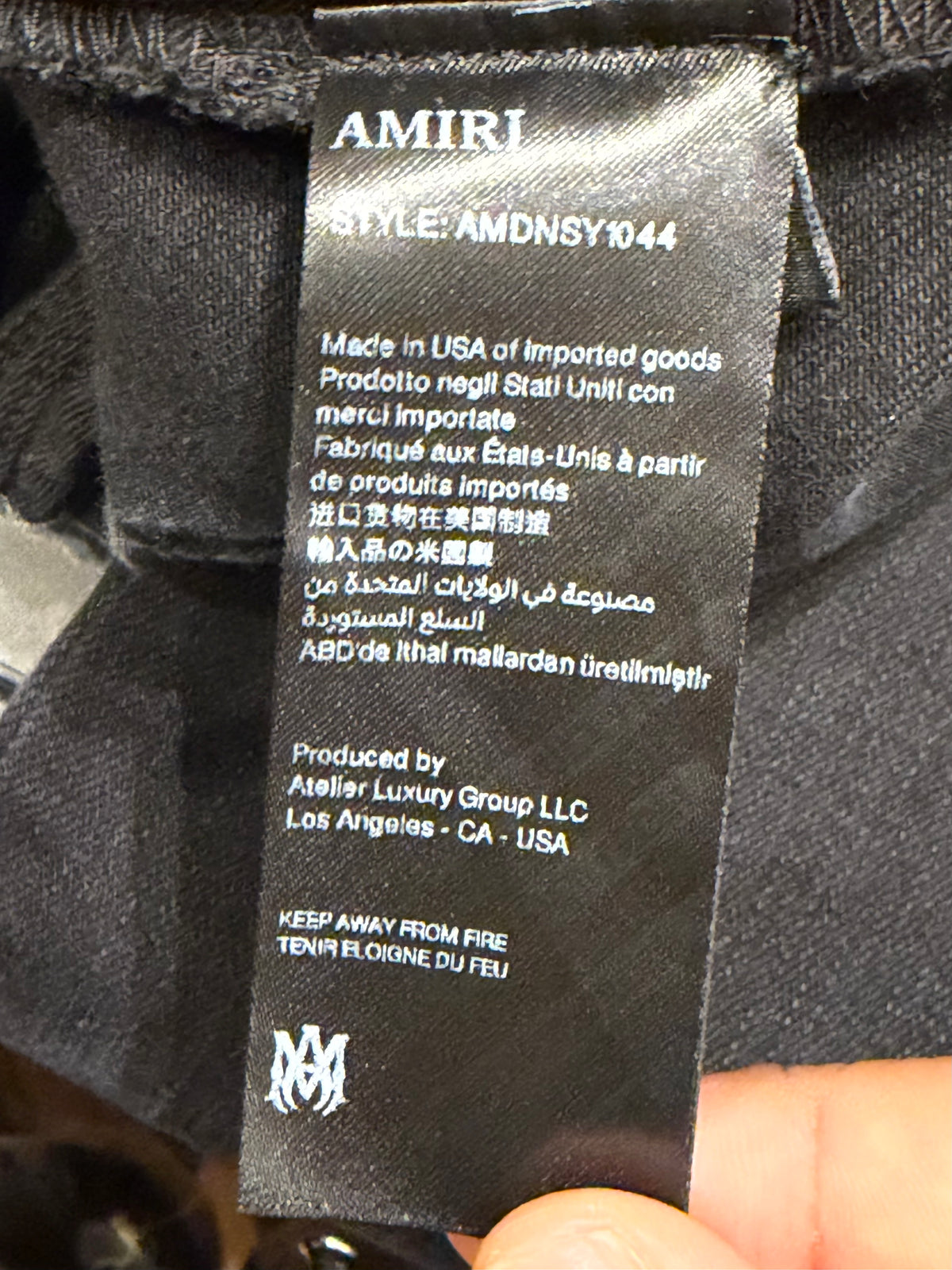 Amiri MX1 Distressed Skinny Jeans - Black / Black Patches Paisley