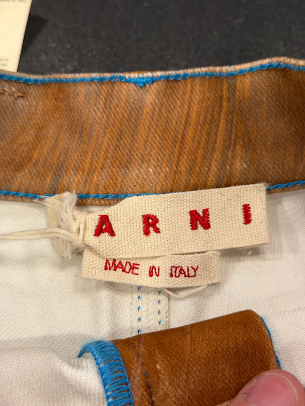 Marni Flocked Rainbow Painted Flared Denim Jeans