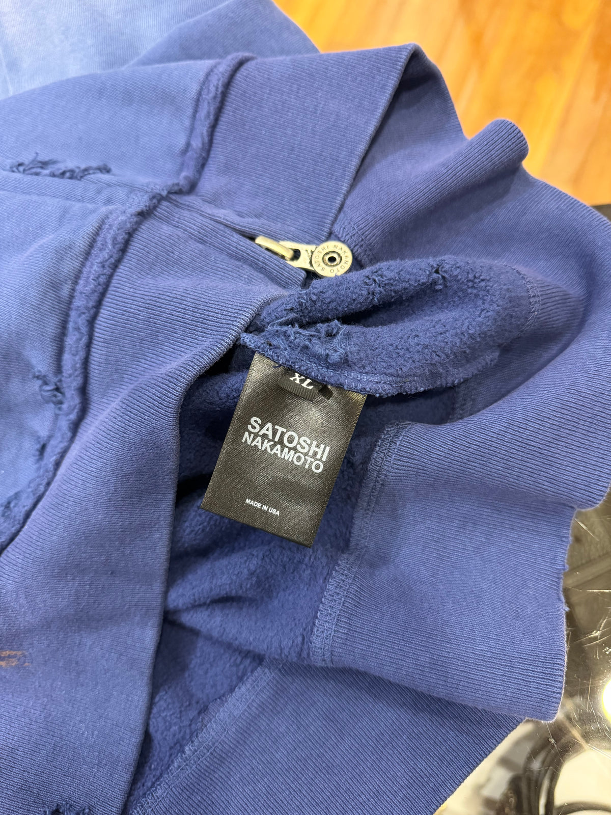 Satoshi Nakamoto Luke Distressed Zip Up Hoodie
