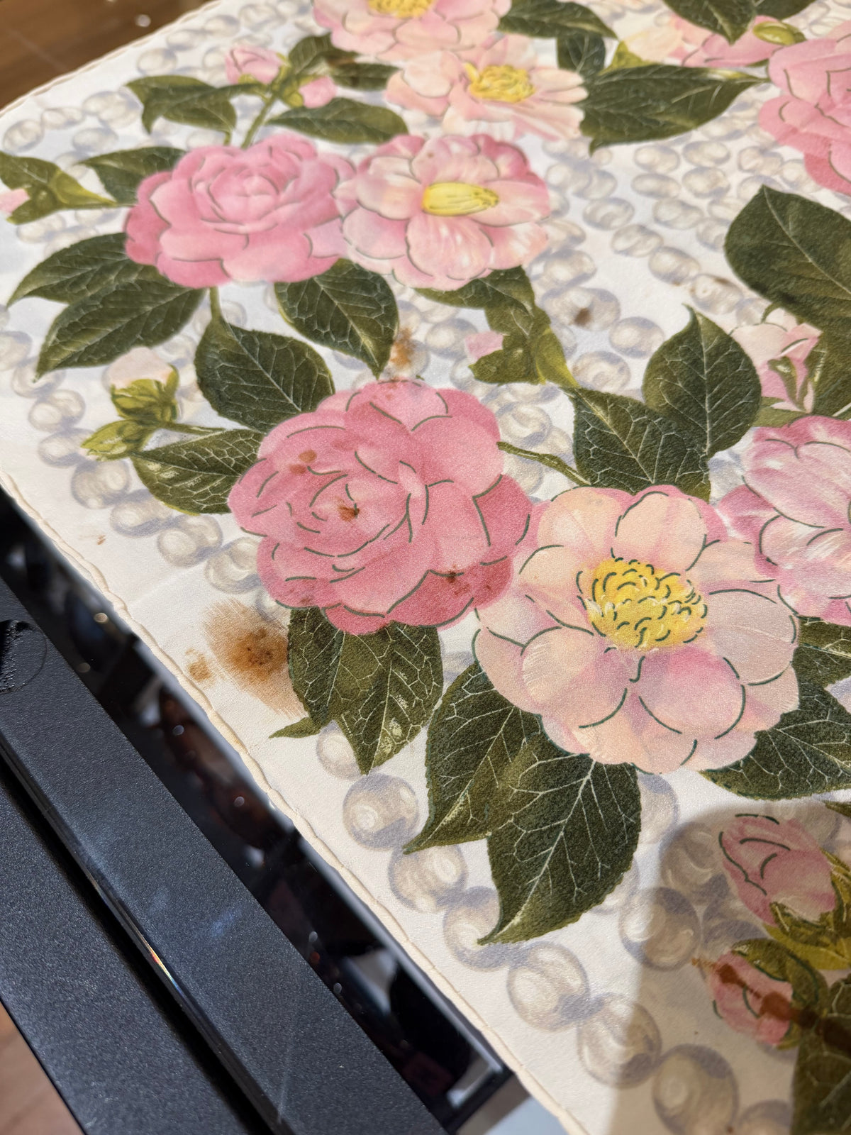 Chanel Camellia Floral Silk Scarf
